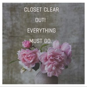 Entire closet must go!